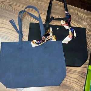 Faux leather no‎ brand bags two